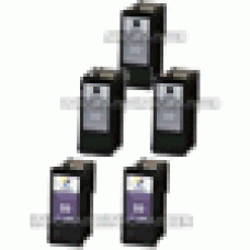 5 Pack of Remanufactured Lexmark Inkjet Cartridges (3 Black and 2 Color) Replaces 18C0032, 18C0033 - Made in the U.S.A.