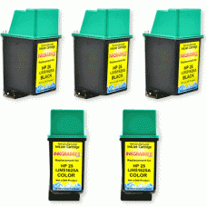 5 Pack of Remanufactured HP Inkjet Cartridges (Three 51626A and Two 51625A) - Made in the U.S.A.