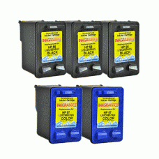 5 Pack of Remanufactured HP Inkjet Cartridges (Three C6656AN and Two C6657AN) - Made in the U.S.A.