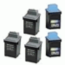 5 Pack of Remanufactured Cartridges - includes 3 Black and  2 Color - replaces the Sharp AJ-C50B / AJ-C50C