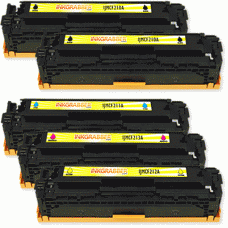 5 Pack of Remanufactured HP Laser Toner Cartridges (Two - CF210A and One each - CF211A, CF212A, CF213A) 