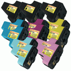 13 Pack of Remanufactured (HP 02) Series Ink Cartridges -  3 Black, 2 Cyan, 2 Magenta, 2 Yellow, 2 Light Cyan, 2 Light Magenta - Made in the U.S.A.