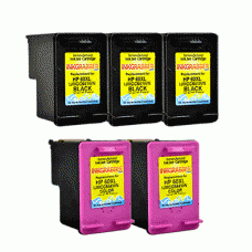 5 Pack of Remanufactured HP Inkjet Cartridges (Three HP 60XL Black and Two HP 60XL Color) Replaces part# CC641WN, CC644WN - Made in the U.S.A.