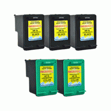 5 Pack of Remanufactured HP Inkjet Cartridges (Three HP 74 and Two HP 75) - Made in the U.S.A.