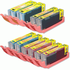 10 Pack of Canon Compatible Ink Cartridges - Includes (2) of each PGI-250XL, CLI-251XLBK, CLI-251XLC, CLI-251XLM, CLI-251XLY