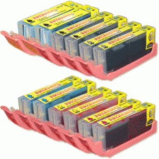 12 Pack of Canon Compatible Ink Cartridges - Includes (2) of each PGI-250XL, CLI-251XLBK, CLI-251XLC, CLI-251XLM, CLI-251XLY, CLI-251GY