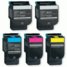 5 Pack of Remanufactured Lexmark Toner Cartridges - Replaces the C540H2KG, C540H2CG, C540H2MG, C540H2YG - Includes 2 Black & 1 of each Color - Made in the U.S.A.