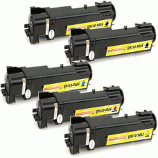 5 Pack of Dell Compatible (310-9058, 310-9060, 310-9062, 310-9064) Toner Cartridges - Includes 2 Black and 1 of Each Color
