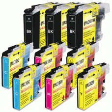 9 Pack of Brother Compatible Ink Cartridges - Includes 3 Black and 2 of each Color - Replaces the Brother LC107BK, LC105C, LC105M, LC105Y