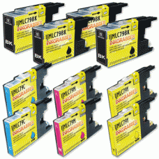 10 Pack of Super High Capacity Brother Compatible (LC-79) Series Ink Cartridges (4 Black, 2 Cyan, 2 Magenta, 2 Yellow) 