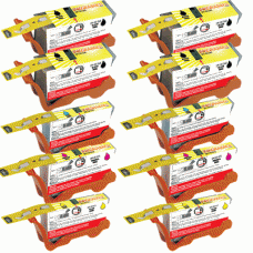10 PACK COMBO - Compatible Lexmark 100XL High Capacity Cartridges (includes 4 Black + 2 Each Cyan, Magenta, Yellow)