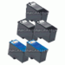 5 Pack of Remanufactured Dell Ink Cartridges - Includes (3) Black Series 9 and (2) Color Series 9 Remanufactured High-Yield Ink Cartridges - Made in the U.S.A.