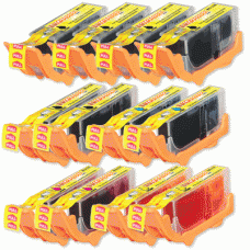 12 Pack Combo - Canon Compatible PGI-220 & CLI-221 Ink Cartridges - 4 Black PGI-220, 2 each of CLI-221 B,C,M,Y
