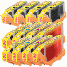 12 Pack of Canon Compatible Ink Cartridges - includes (4) PGI-5bk, (2) each of Cli-8bk, Cli-8c, Cli-8m, Cli-8y with SmartChip