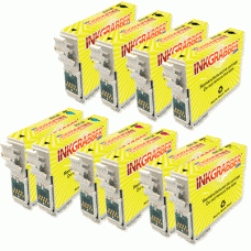 10 Pack of Remanufactured Epson 126 Series High Capacity Ink Cartridges (4 Black and 2 of each Color)