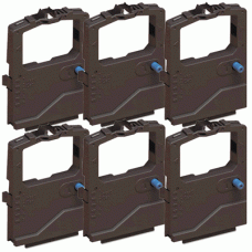 6 Pack of Compatible Okidata (42377801) Black Seamless Ribbons