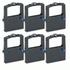 6 Pack of Okidata Compatible (52102001) Black Seamless Ribbons