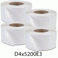 4 Pack of Direct Thermal Continuous Label Rolls - Dimensions are 4 x 5,200 in. - Compare to Pitney Bowes 655-8