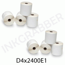 8 Pack of Direct Thermal Continuous Label Rolls - Dimensions are 4 x 2,400 in. - Compare to Pitney Bowes 661-3