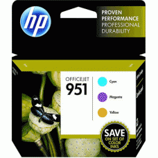 Genuine HP 951 (CR314FN) Combo Pack Cyan, Magenta, Yellow Ink Cartridges (Includes 1 each of CN050AN, CN051AN, CN052AN)