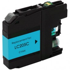 Compatible Brother LC205C (LC205XXLC) Super High Yield Cyan Ink Cartridge (up to 1,200 pages)