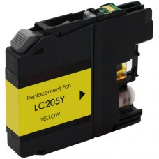 Compatible Brother LC205Y (LC205XXLY) Super High Yield Yellow Ink Cartridge (up to 1,200 pages)