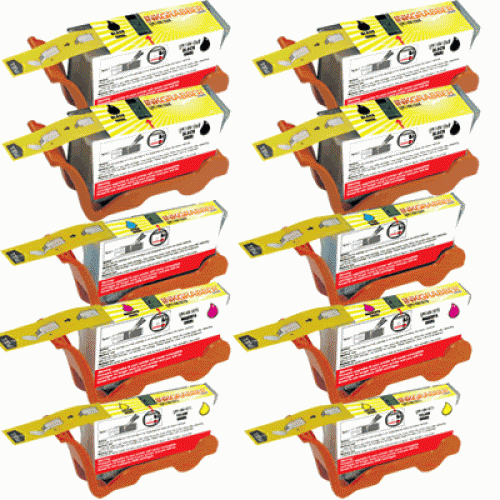 Lot De 4 Cartouches D'encre Compatibles Lexmark S505 / LM100 XL - Noir, Cyan, Magenta, Jaune, Encre à Jet D'encre