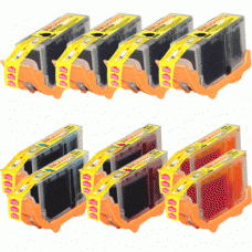 10 Pack of Remanufactured Epson Cartridges - includes 7 Black, 3 Color (S020187, S020191)